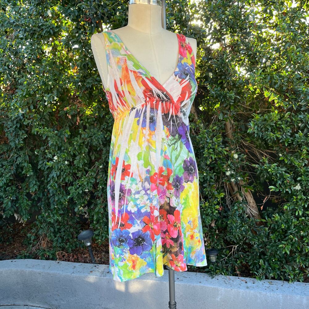 Vintage Twenty One  Floral Print Tank Dress Y2K USA Made Boho Twee 2000s